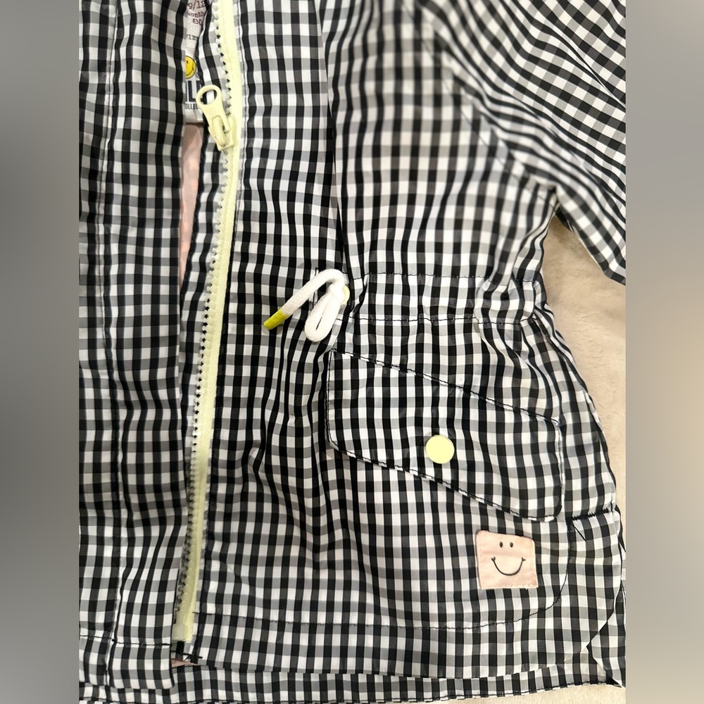 Zara Smiley Happy Collection, Size 9 - 12 Months, Checked Hooded Rain Jacket - Picture 3 of 8